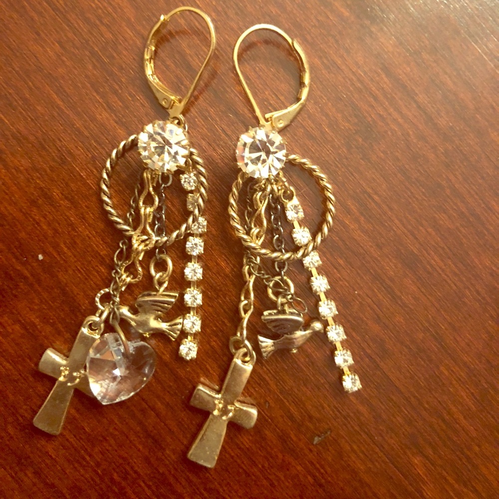 Gold Betsey Johnson Earrings